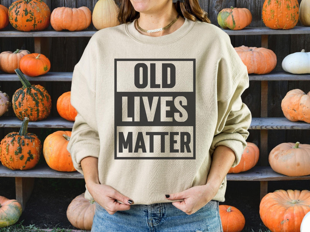 Old Lives Matter - Unisex Heavy Blend Crewneck Sweatshirt - Black Print