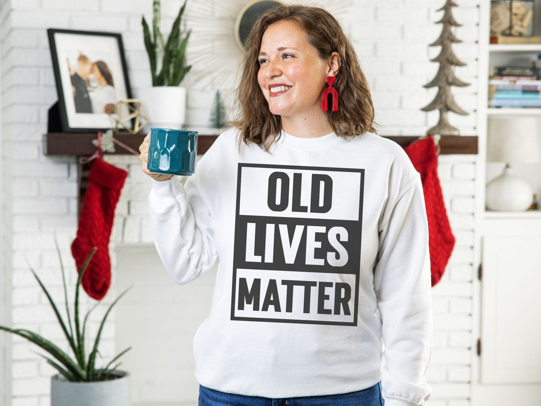 Old Lives Matter - Unisex Heavy Blend Crewneck Sweatshirt - Black Print