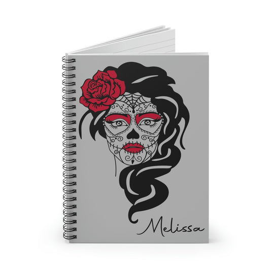 Personalized Spiral Notebook - Calavera Skull One Size
