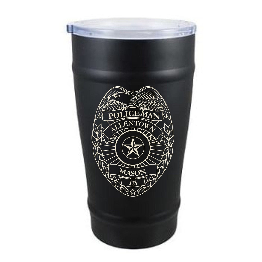 Police Officer Gift - 16 oz Ceramisteel Coffee Tumbler Black
