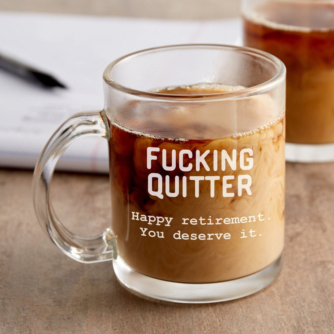 Retirement Gifts - Engraved Coffee Mug Fucking Quitter