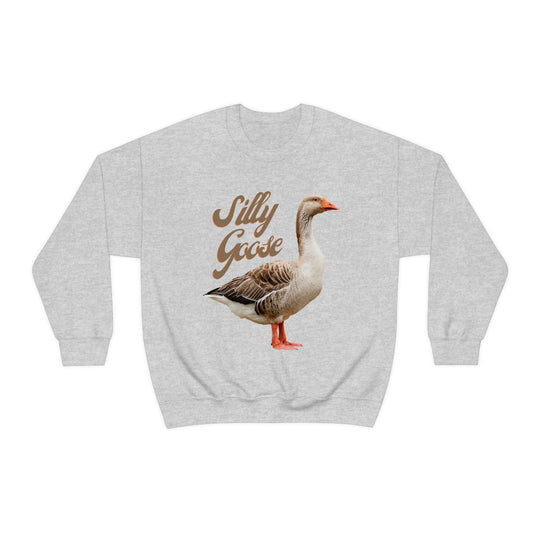 Silly Goose Sweatshirt - Unisex Heavy Blend Crewneck Sweatshirt with Silly Goose Shirt Print S / Ash