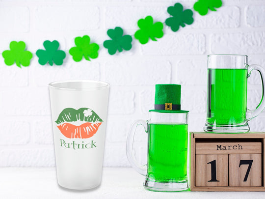 St. Patrick's Day Frosted Beer Pint Glass 16oz / Frosted