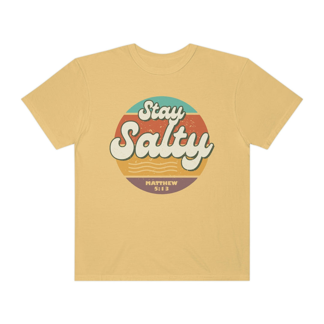 Stay Salty Tee, Retro Style T-Shirt Mustard / S