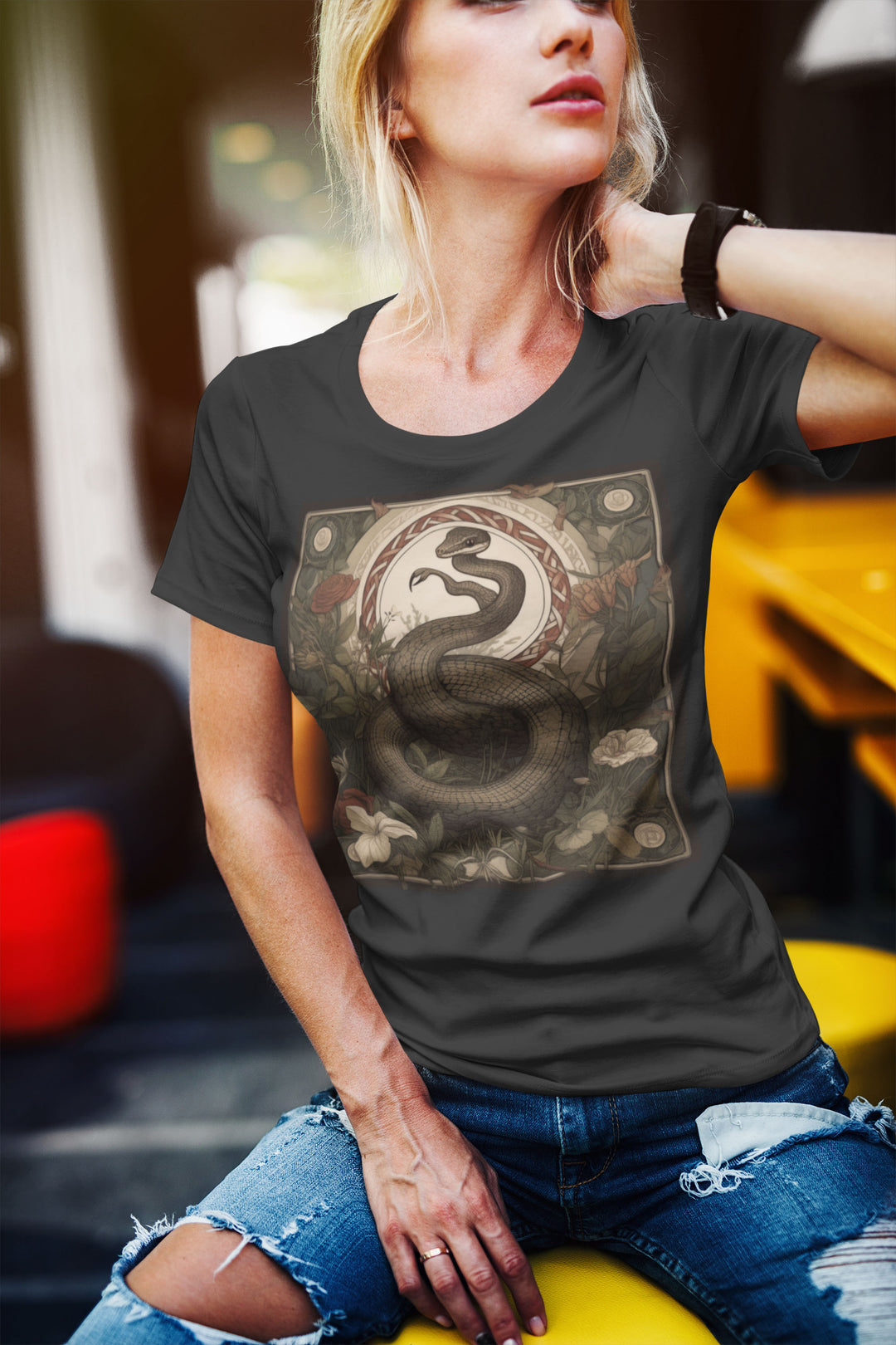 Snake Tarot Card Shirt Tarot Design Spring T-Shirt
