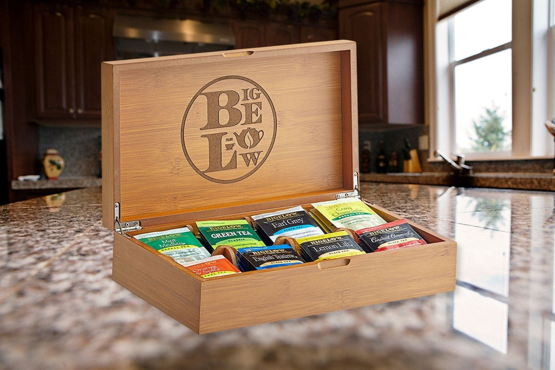 Tea Gift Box - Personalized Bigelow Tea Organizer Tea Chest / Name